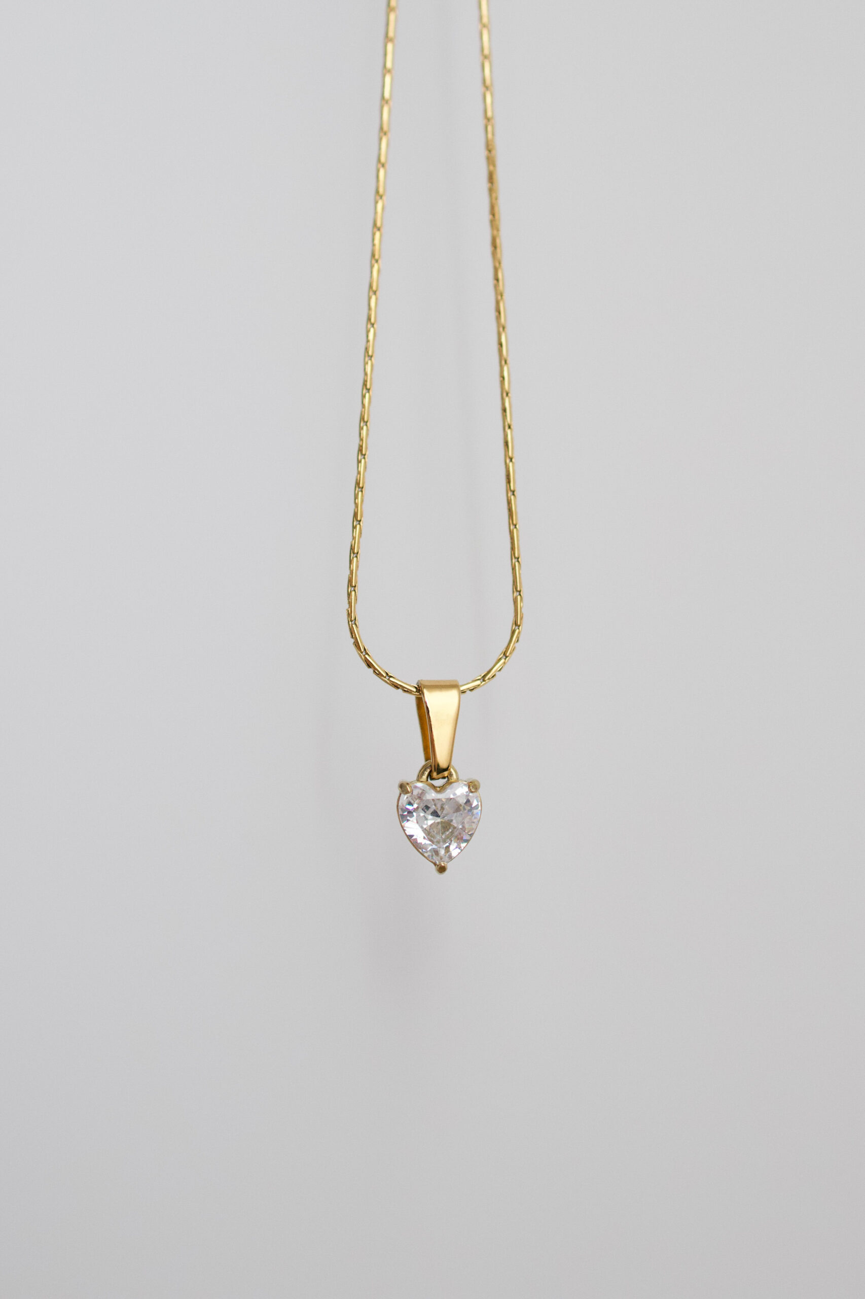 Naszyjnik złoty kryształowe serce crystal N°2